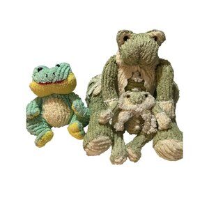 Chenille Frog Plush Trio Set Vintage